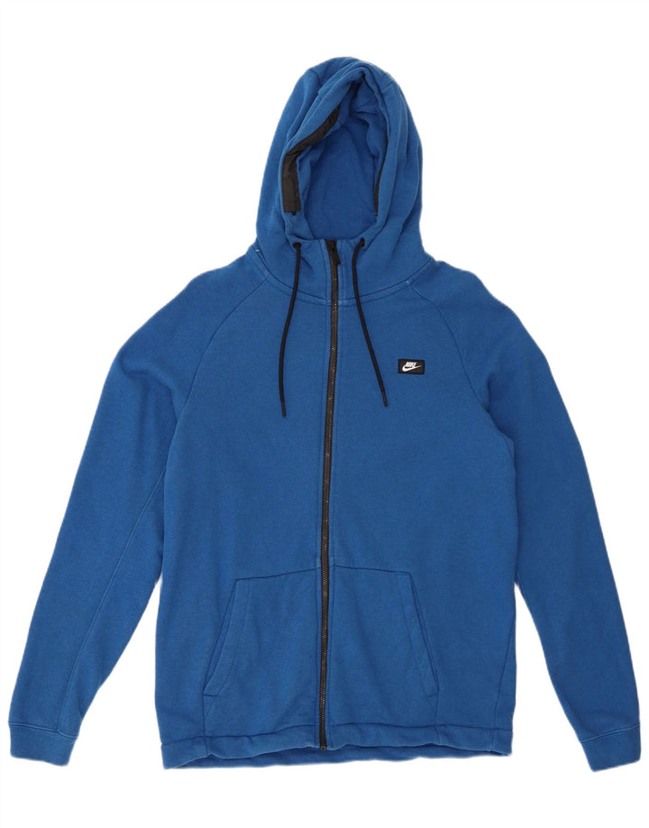 Pulover NIKE pentru bărbați, cu fermoar, bumbac albastru mediu