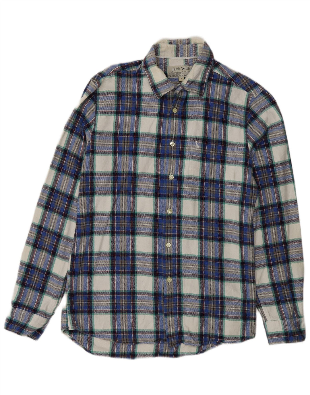 Cămașă de flanel Jack Wills pentru bărbați, bumbac în carouri, albastru bleumarin
