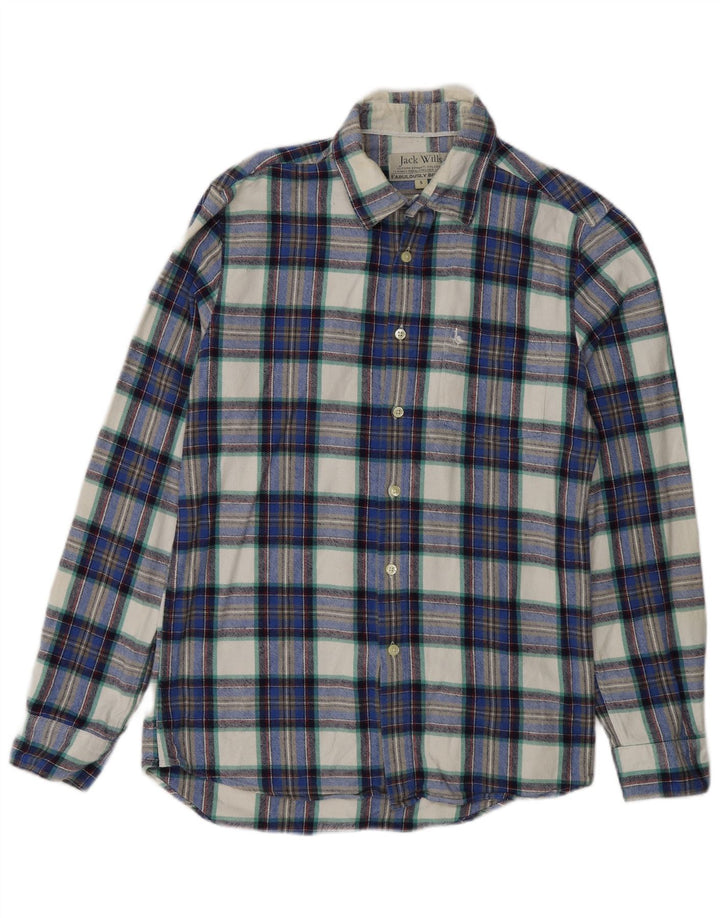 Cămașă de flanel Jack Wills pentru bărbați, bumbac în carouri, albastru bleumarin