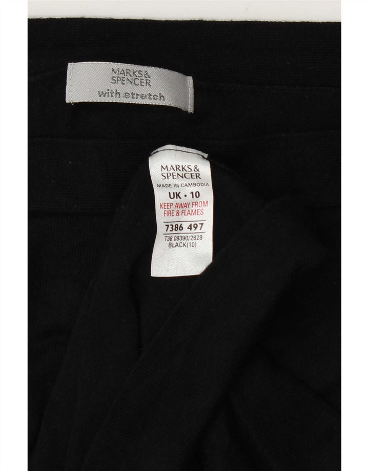 Marks & Spencer pentru femei Lash Top cu mâneci 3/4 UK 10 Small Black Viscose