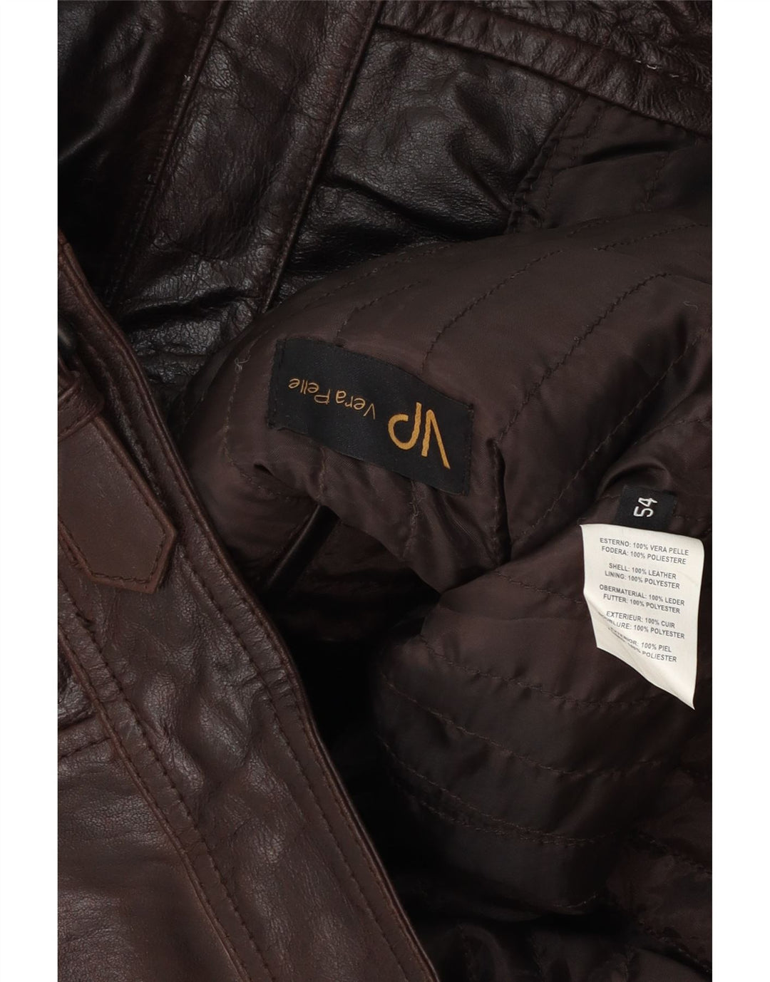 Geacă din piele vintage pentru bărbați IT 54 2XL din piele maro