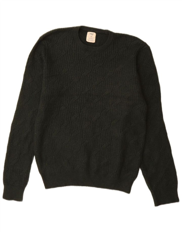 Pulover pentru bărbați Marks & Spencer cu gât crew din poliamidă verde mediu