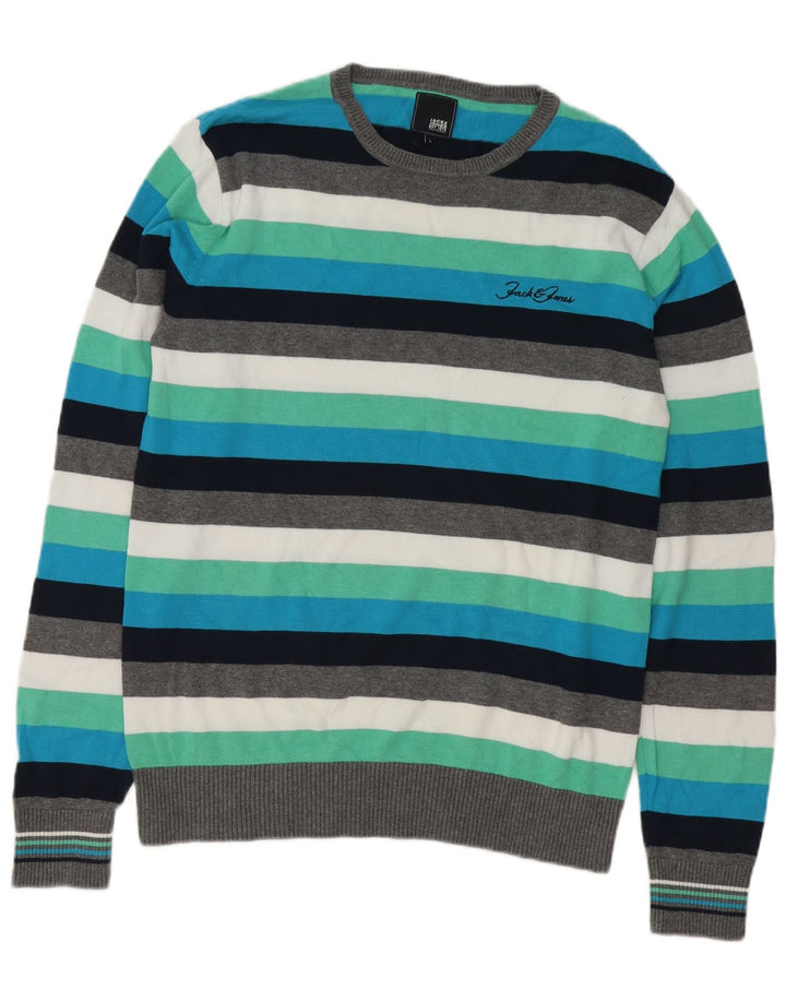 Pulover Jack & Jones pentru bărbați, cu gât crew, cu dungi mari, multicolore