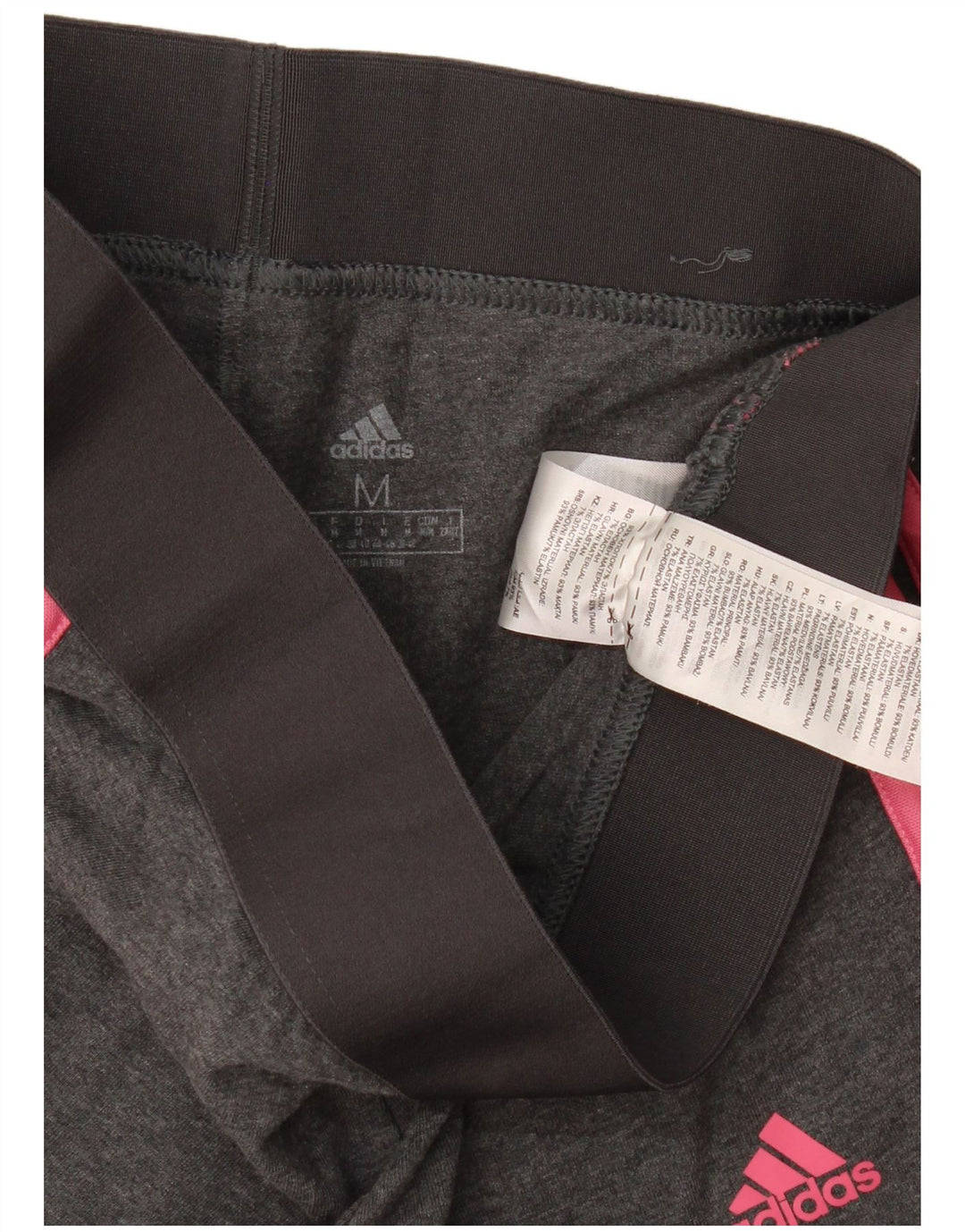 Leggings pentru femei Adidas UK 12/14 bumbac gri mediu