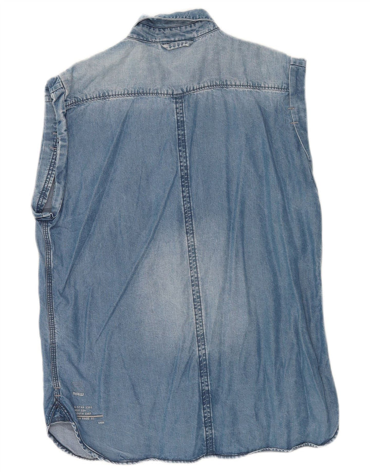 Cămașă din denim fără mâneci pentru femei G-Star UK 14 Medium Blue Lyocell