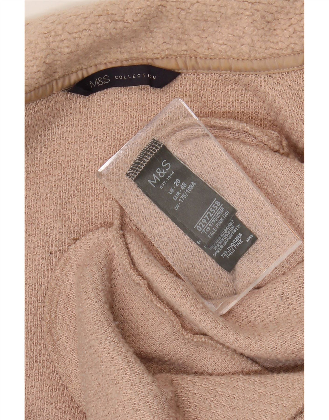 Pulover cardigan cu paragate pentru femei Marks & Spencer UK 20 2XL poliester roz