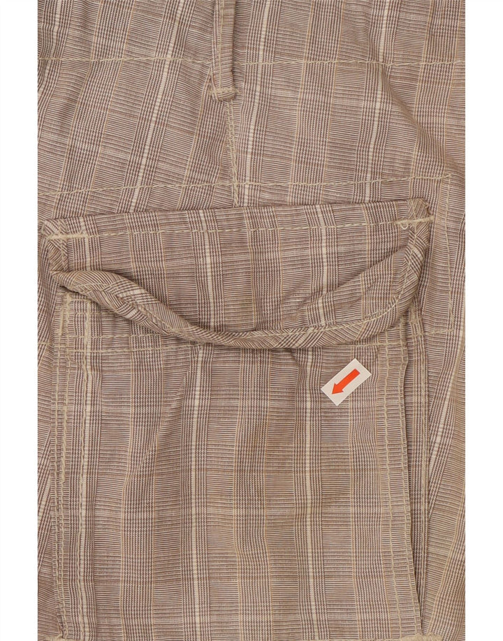 Scotch & Soda Pantaloni scurți cargo pentru bărbați W32, bumbac cu carouri, gri mediu