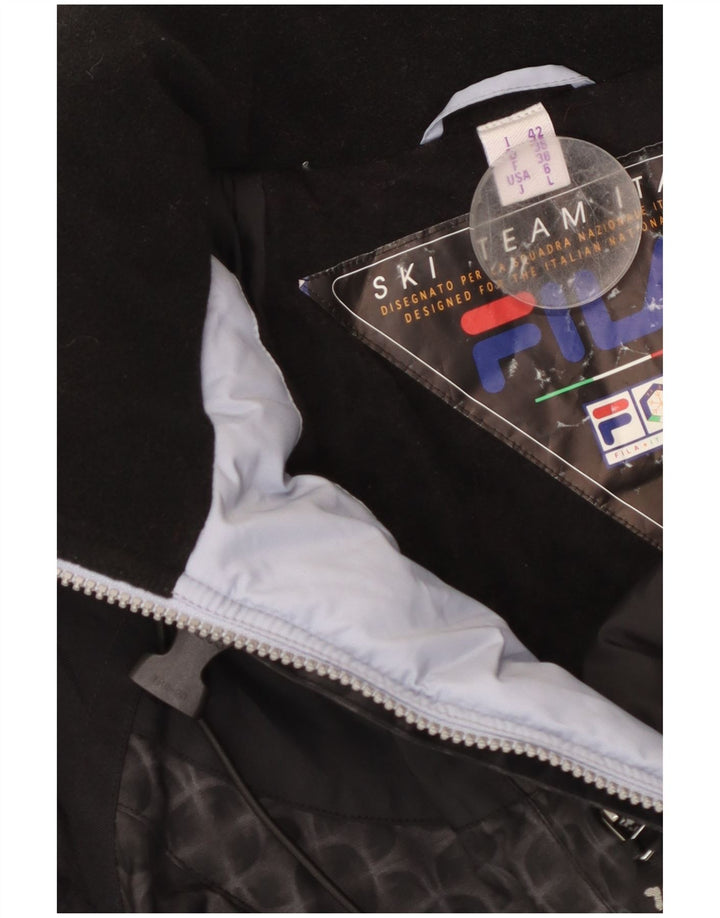 Jachetă de schi cu glugă supradimensionată pentru femei FILA US 6 Medium Black Geometric