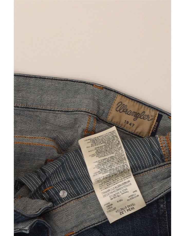 Blugi drepte stretch pentru bărbați Wrangler Texas W34 L27 Bumbac albastru