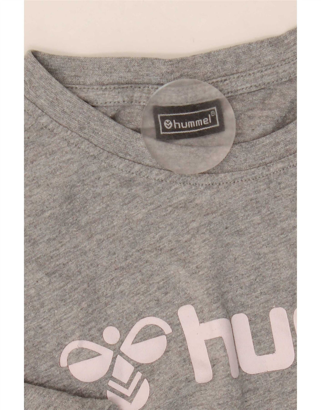 Tricou grafic pentru bărbați Hummel Top din bumbac cu pete gri mediu