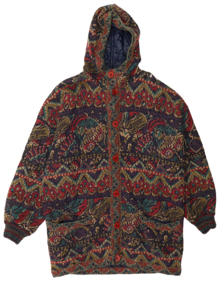 Jachetă reversibilă vintage pentru bărbați cu model abstract, UK 42 XL, multicoloră