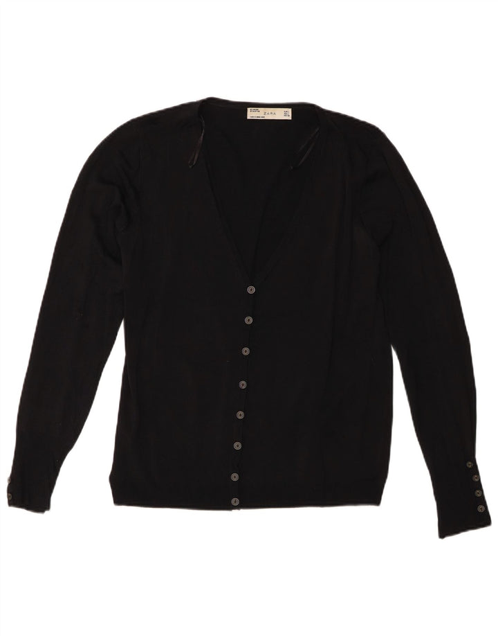 Top cardigan scurt pentru femei Zara UK 14 mare, negru, viscoză