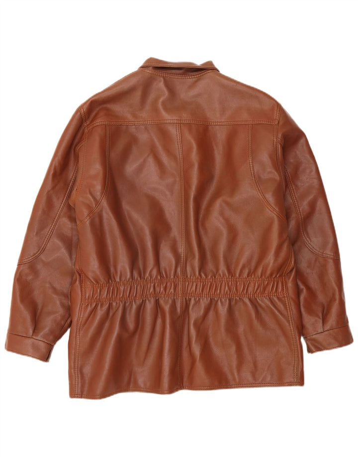 Jachetă de piele vintage pentru bărbați UK 38 maro mediu