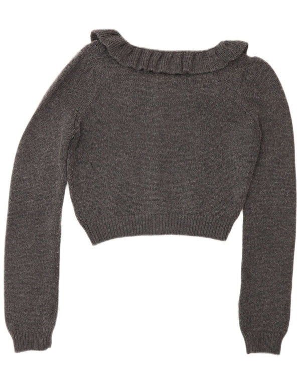 Max & Co. Pulover Crop Cardigan pentru femei UK 12 Medium Gri Lână