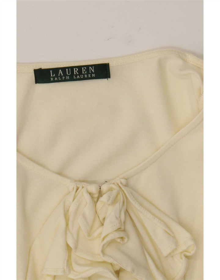 Ralph Lauren pentru femei cu volan în față cu mânecă lungă UK 12 galben mediu