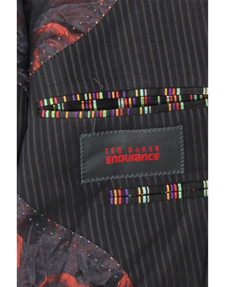 Sacou Ted Baker pentru bărbați, cu 2 nasturi, UK 40, mare, bleumarin, cu dungi