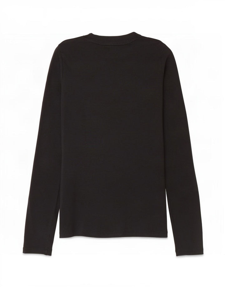 Top pentru femei Levi's cu mânecă lungă UK 10 mic, negru, bumbac