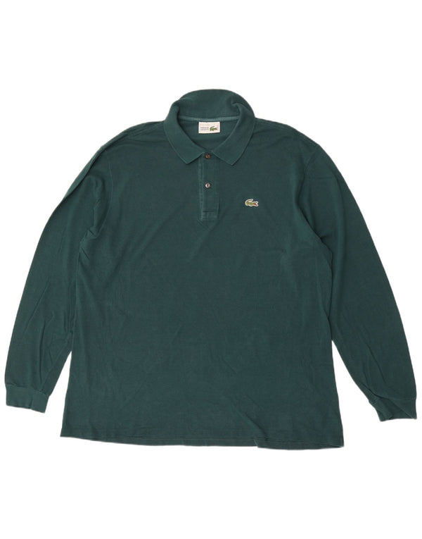 Tricou polo pentru bărbați cu mânecă lungă Lacoste Mărimea 7 2XL Bumbac verde