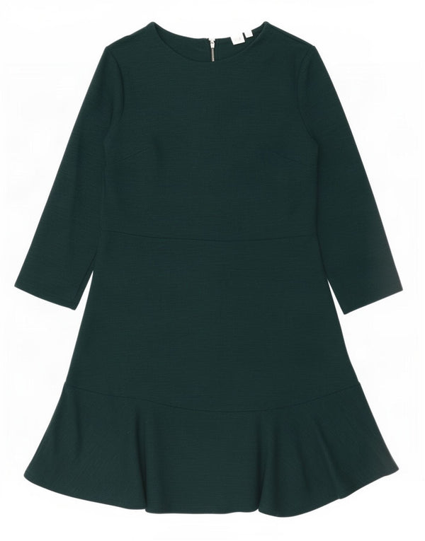 Rochie A-Line Gap pentru femei cu mâneci 3/4 UK 10, raion verde mic