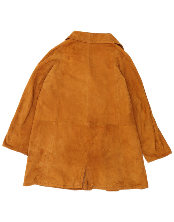 Jacheta de piele intoarsa pentru femei vintage UK 14 maro mediu din piele