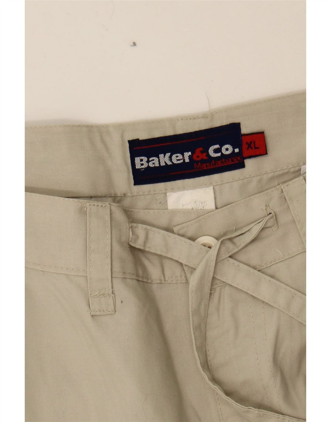 VINTAGE Mens Straight Cargo Trousers XL W34 L29 Beige Polyester Vintage Vintage and Second-Hand Vintage from Messina Hembry 
