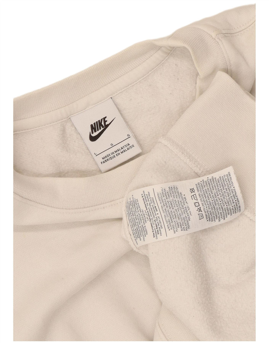 Pulover Nike pentru bărbați, mare, alb, din bumbac