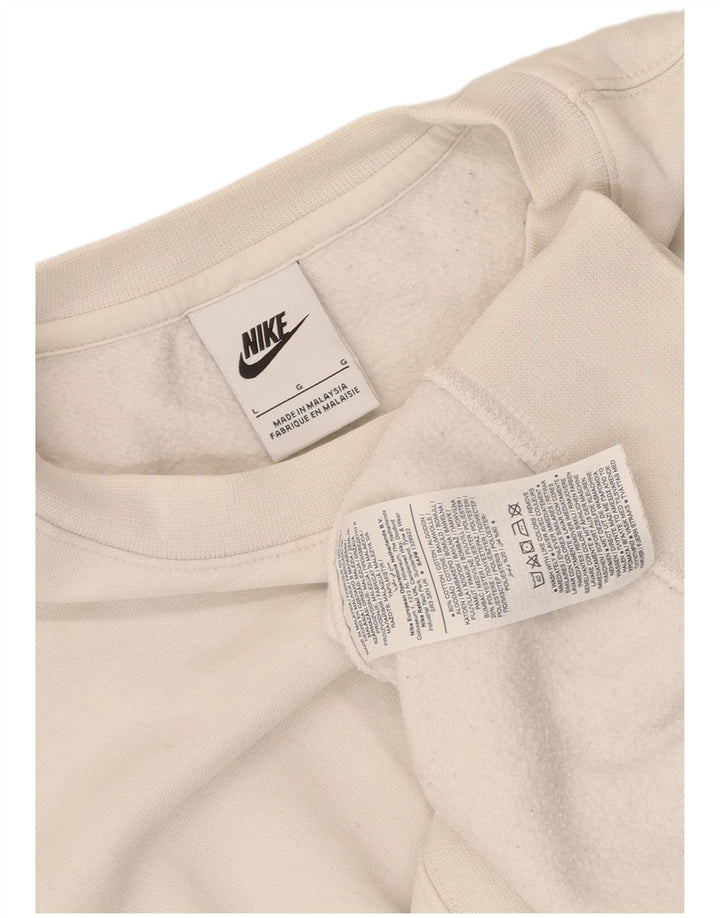 Pulover Nike pentru bărbați, mare, alb, din bumbac