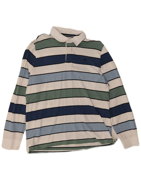 Crew Clothing Tricou polo rugby cu mânecă lungă pentru bărbați, XL, cu dungi multicolore