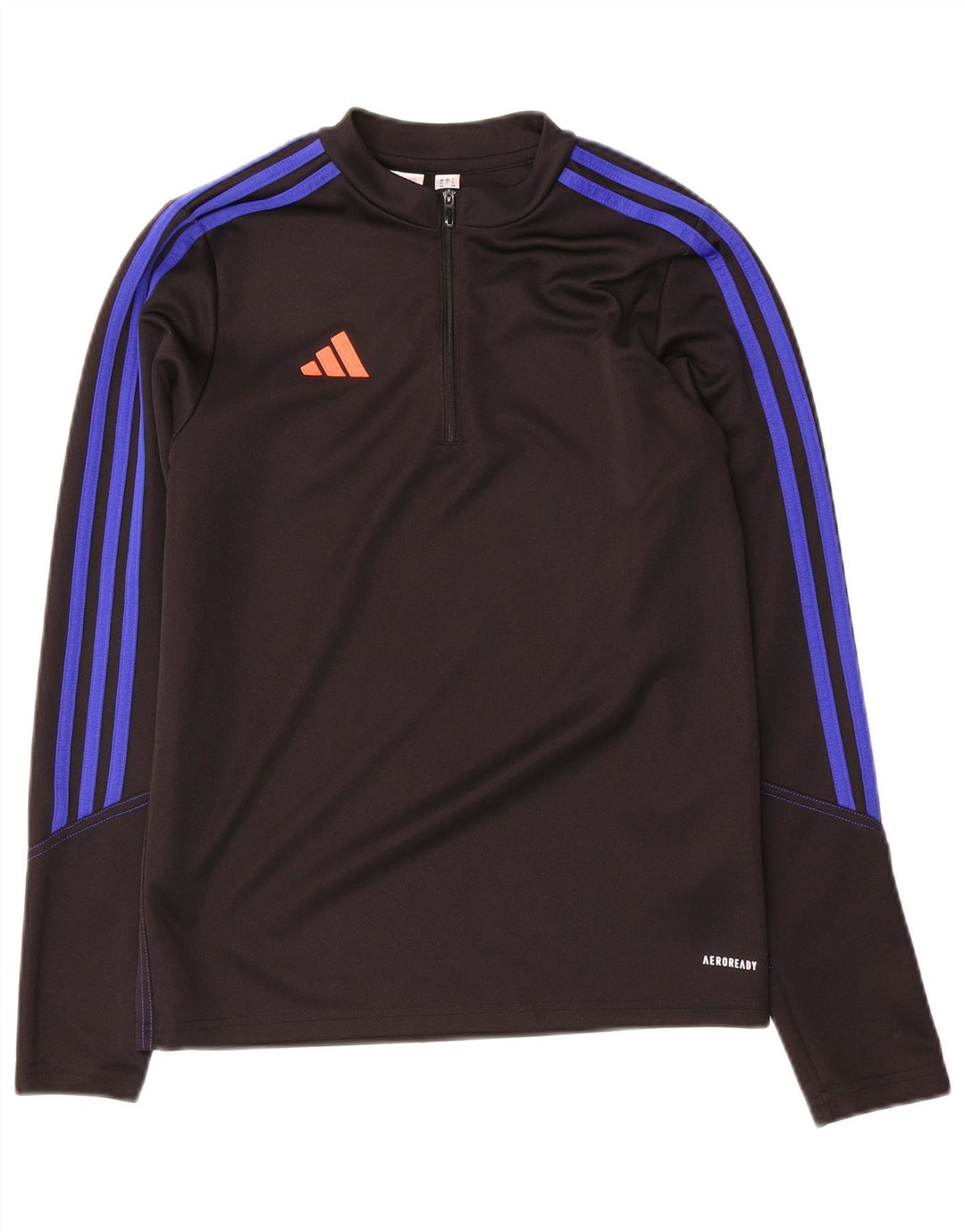 Adidas Boys Aeroready Zip Neck Pullover Trening Top 13-14 Ani Negru
