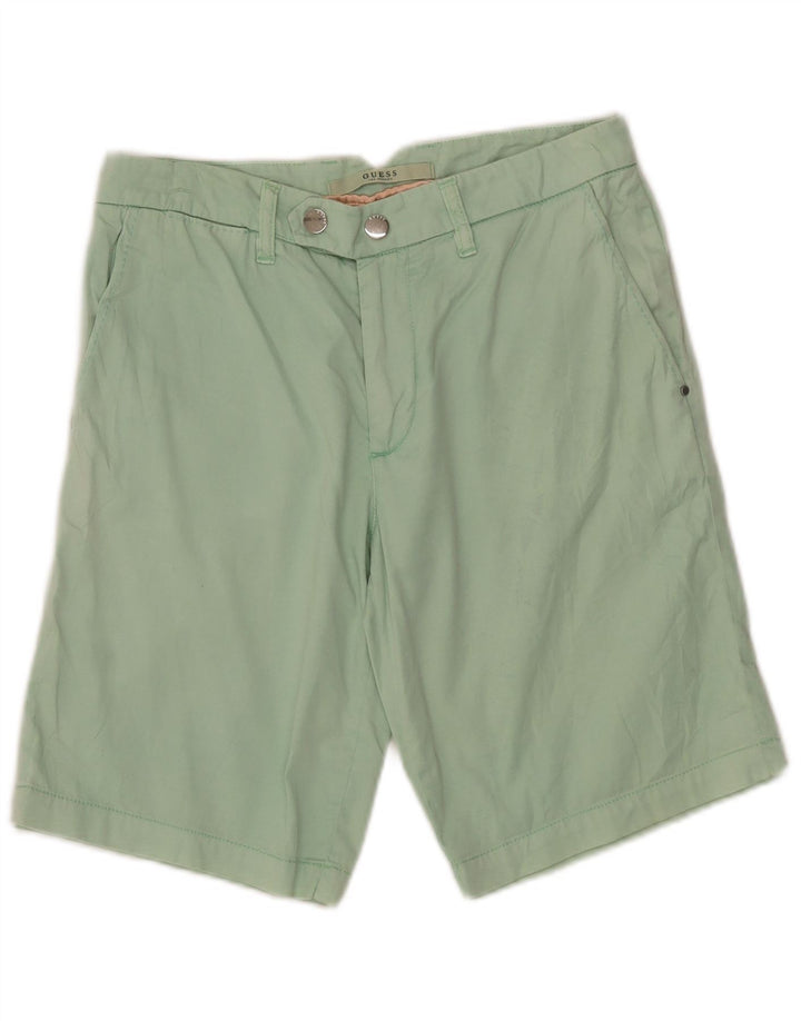 Pantaloni scurți chino Guess pentru femei W28, bumbac verde mediu