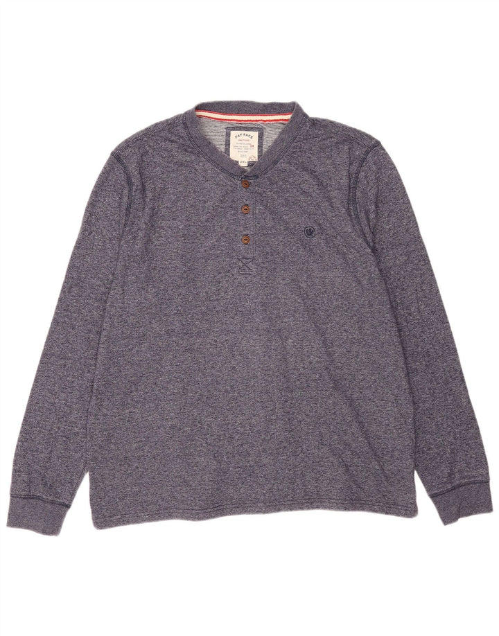 Top pentru bărbați Fat Face cu mânecă lungă 2XL, bumbac bleumarin