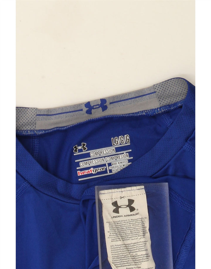 Under Armour pentru bărbați Heat Gear Graphic Top cu mânecă lungă, mare, albastru, poliester