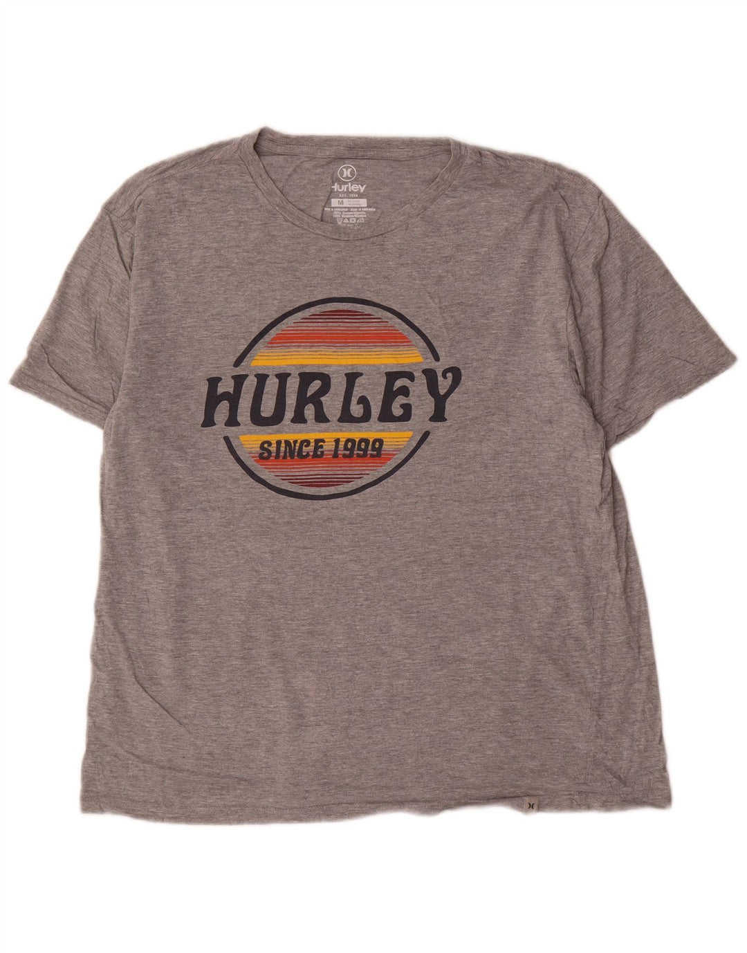 Tricou grafic pentru bărbați Hurley Top din bumbac gri mediu