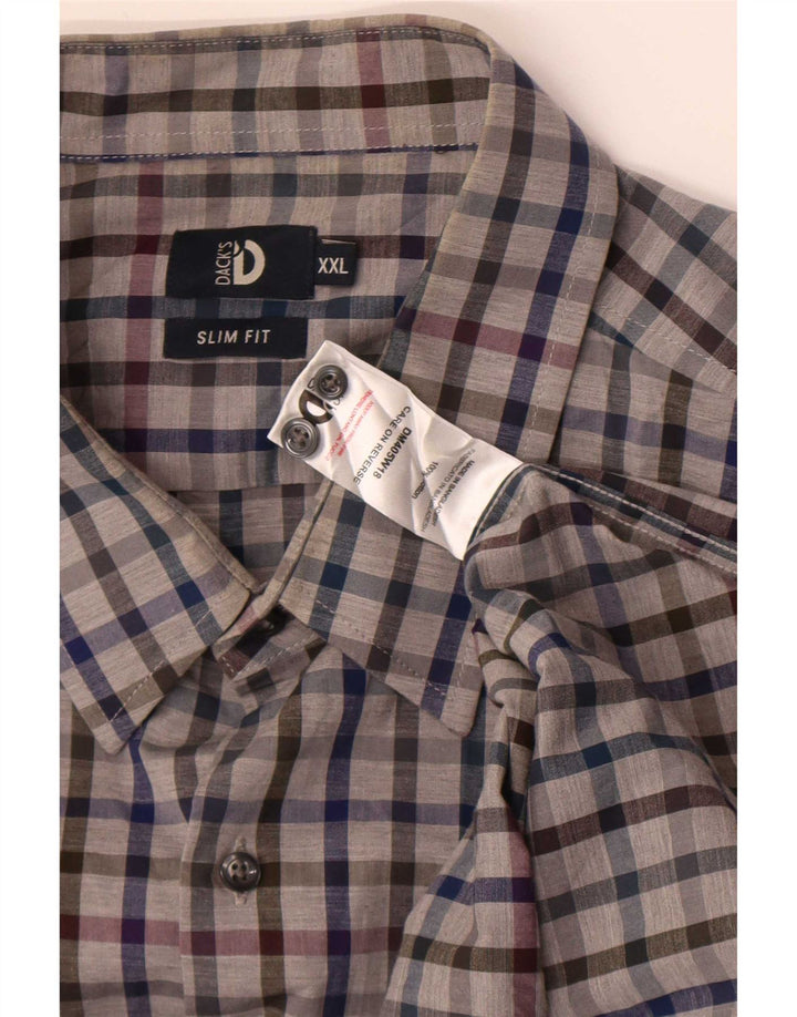 Cămașă pentru bărbați Dack's Slim Fit 2XL, bumbac cu carouri gri