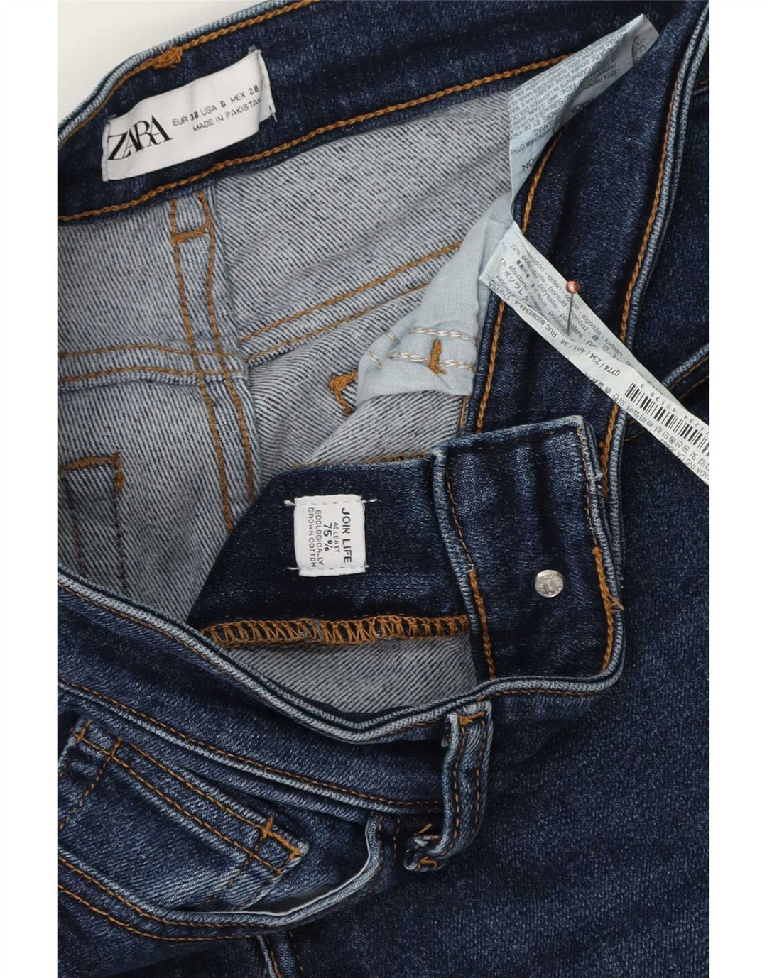 Blugi slim pentru femei Zara Mediu L28 L27 Bumbac Albastru