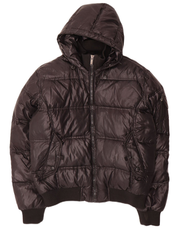 Jachetă căptușită cu glugă pentru bărbați BOMBOOGIE UK 44 2XL Poliester negru