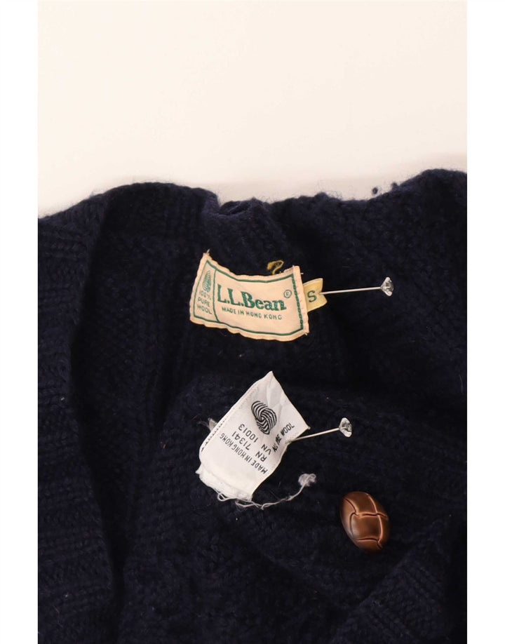 Pulover cardigan supradimensionat pentru femei L.L.Bean UK 10 mic din lână bleumarin