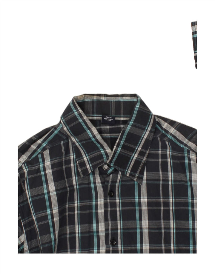 GAP Boys Shirt 15-16 Years XL Navy Blue Check Cotton | Vintage Gap | Thrift | Second-Hand Gap | Used Clothing | Messina Hembry 