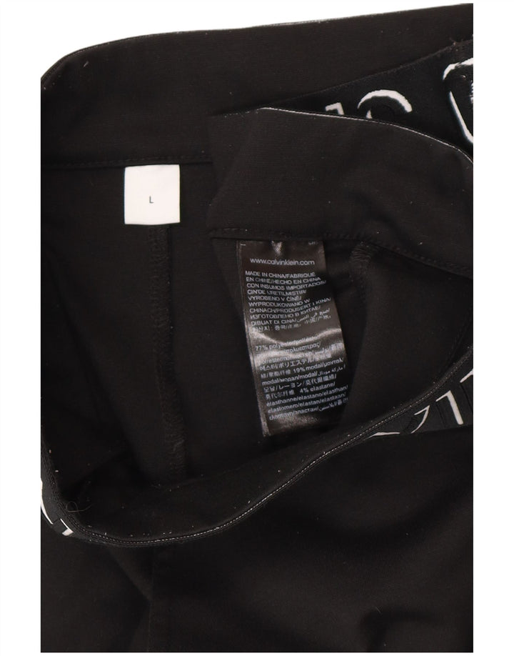 CALVIN KLEIN Pantaloni tăiați cu grafic pentru femei, mari, L32 L27, negru