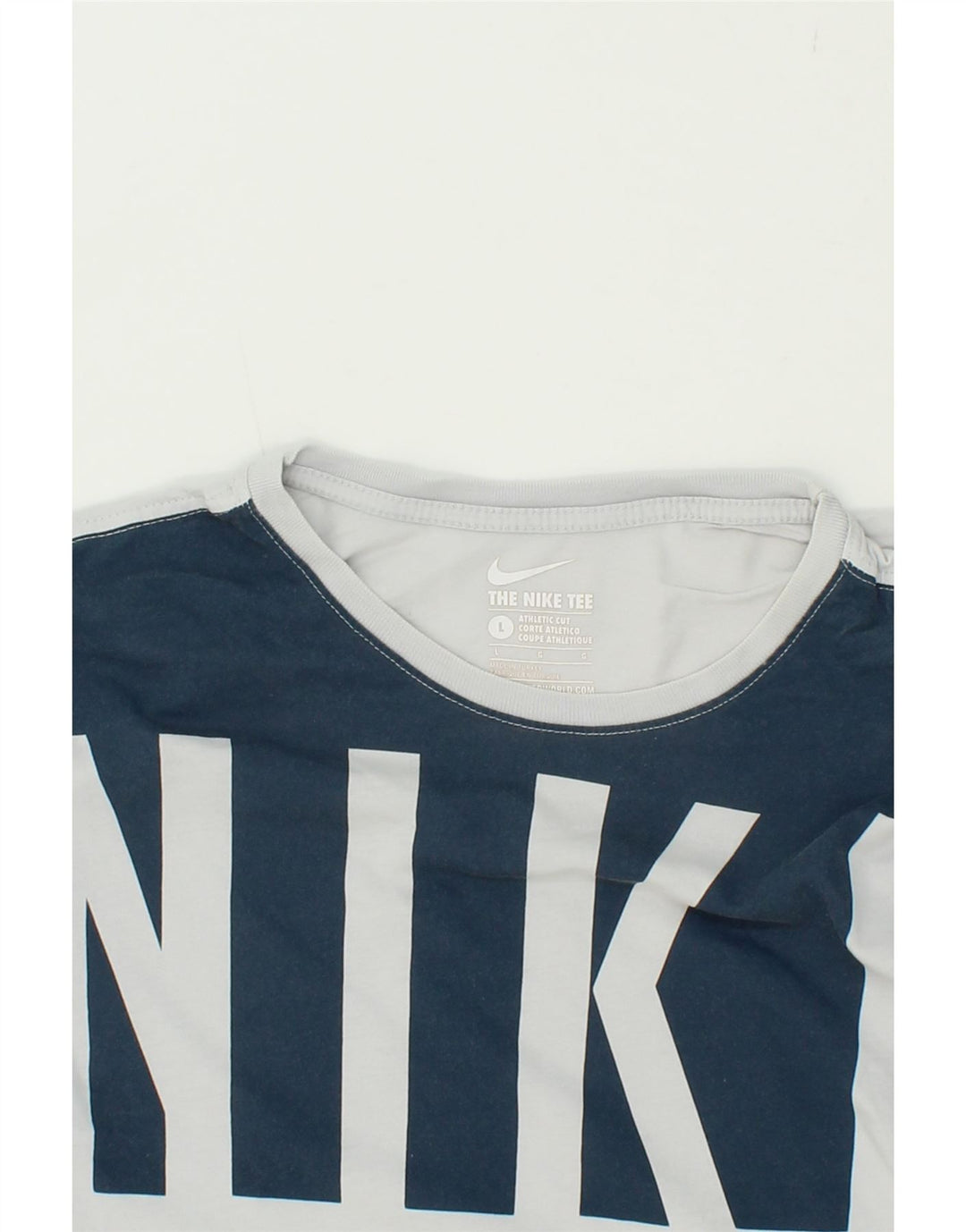 NIKE Mens Graphic T-Shirt Top Large Grey Colourblock Cotton Vintage Nike and Second-Hand Nike from Messina Hembry 