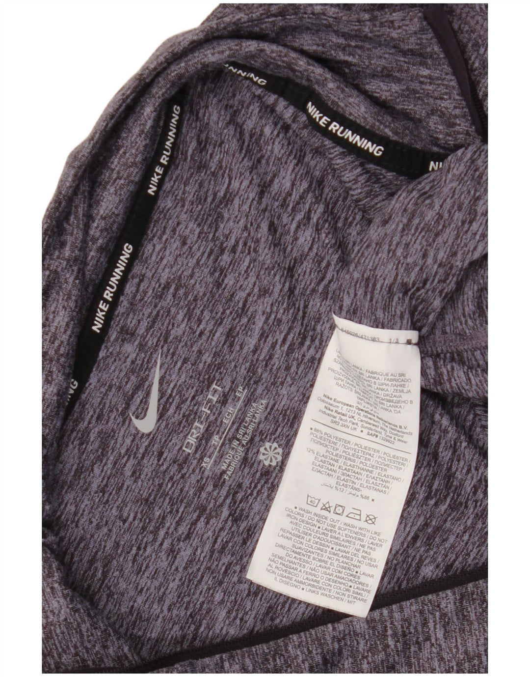 Tricou pentru bărbați Nike Dri Fit, cu fermoar și gât, cu mânecă lungă, XS, poliester cu pată albastru