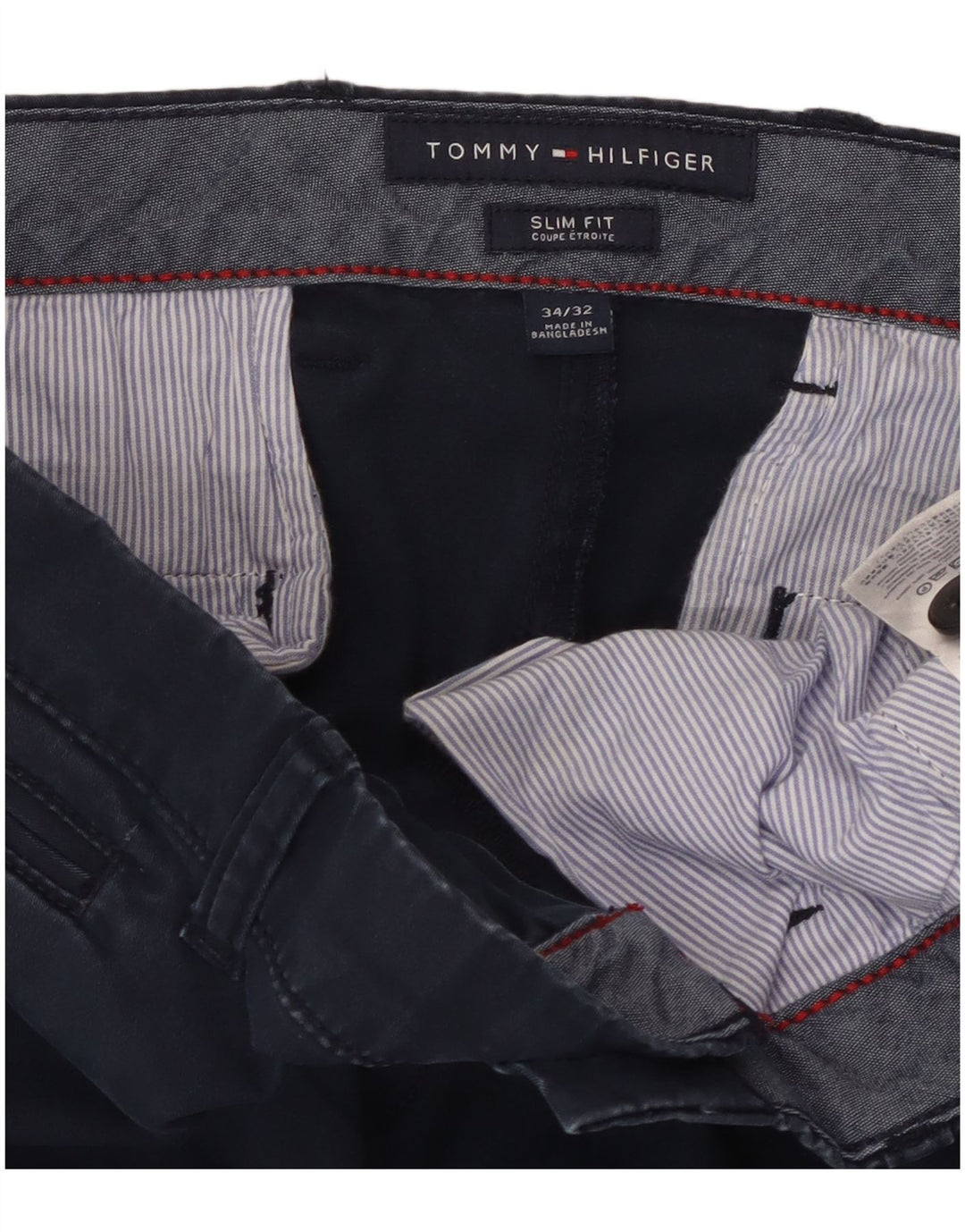TOMMY HILFIGER Pantaloni chino slim pentru bărbați L34 L32 bumbac bleumarin