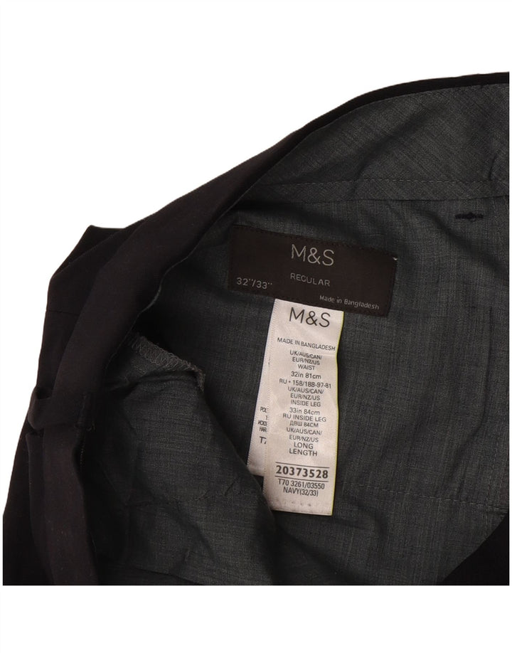 Pantaloni chino drepți obișnuiți pentru bărbați Marks & Spencer L32 L33 bleumarin