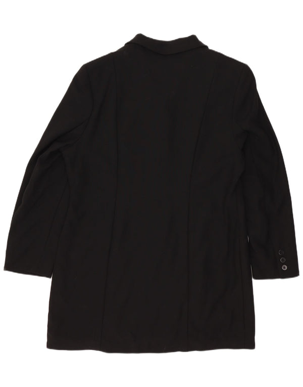 Marks & Spencer Womens Overcoat UK 16 Large Black New Wool
