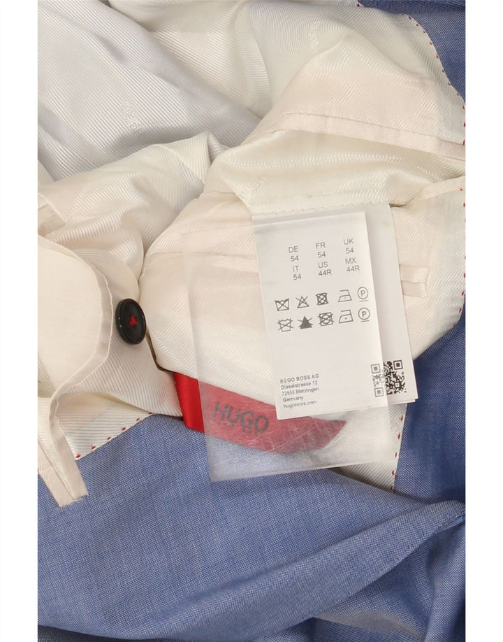 Jachetă blazer pentru bărbați Hugo Boss cu 2 nasturi IT 54 2XL Lână albastră