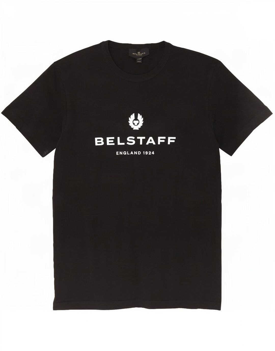 Tricou grafic Belstaff pentru bărbați Top mare din bumbac negru