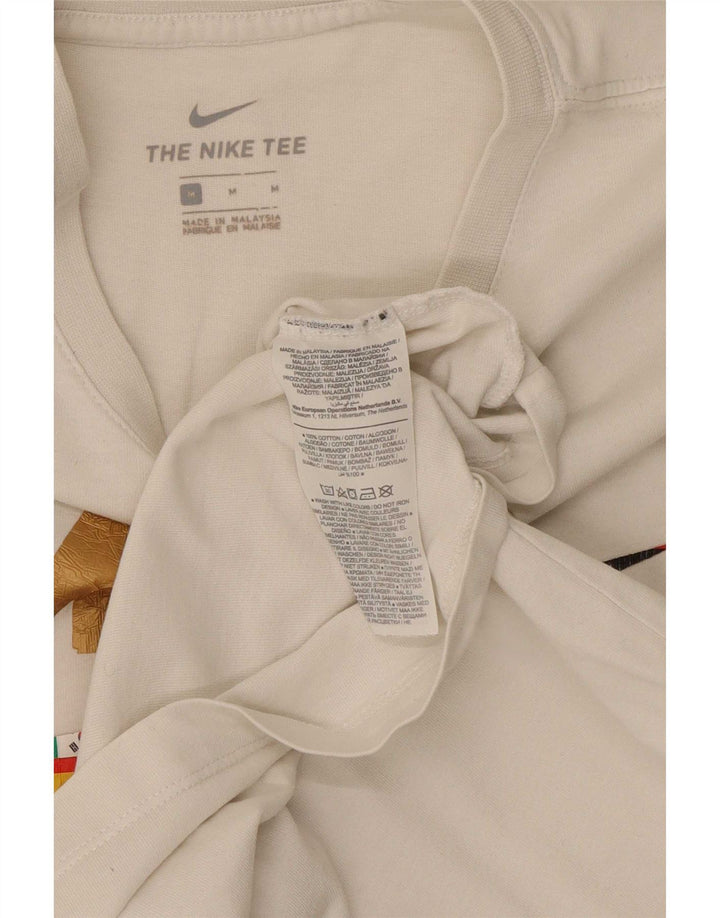 Tricou grafic Nike pentru bărbați Top mediu din bumbac alb