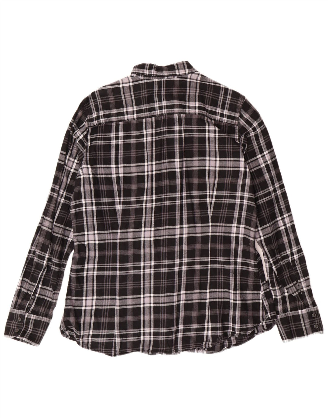 Cămașă de flanel pentru femei EDDIE BAUER UK 16 mare, bumbac cu carouri negru