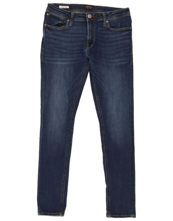 Jack & Jones Blugi pentru bărbați Liam Skinny W34 L32 Bumbac albastru
