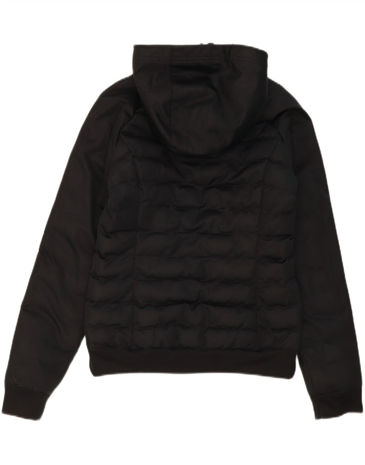 ADIDAS Womens Hooded Padded Jacket UK 10 Small Black Polyester